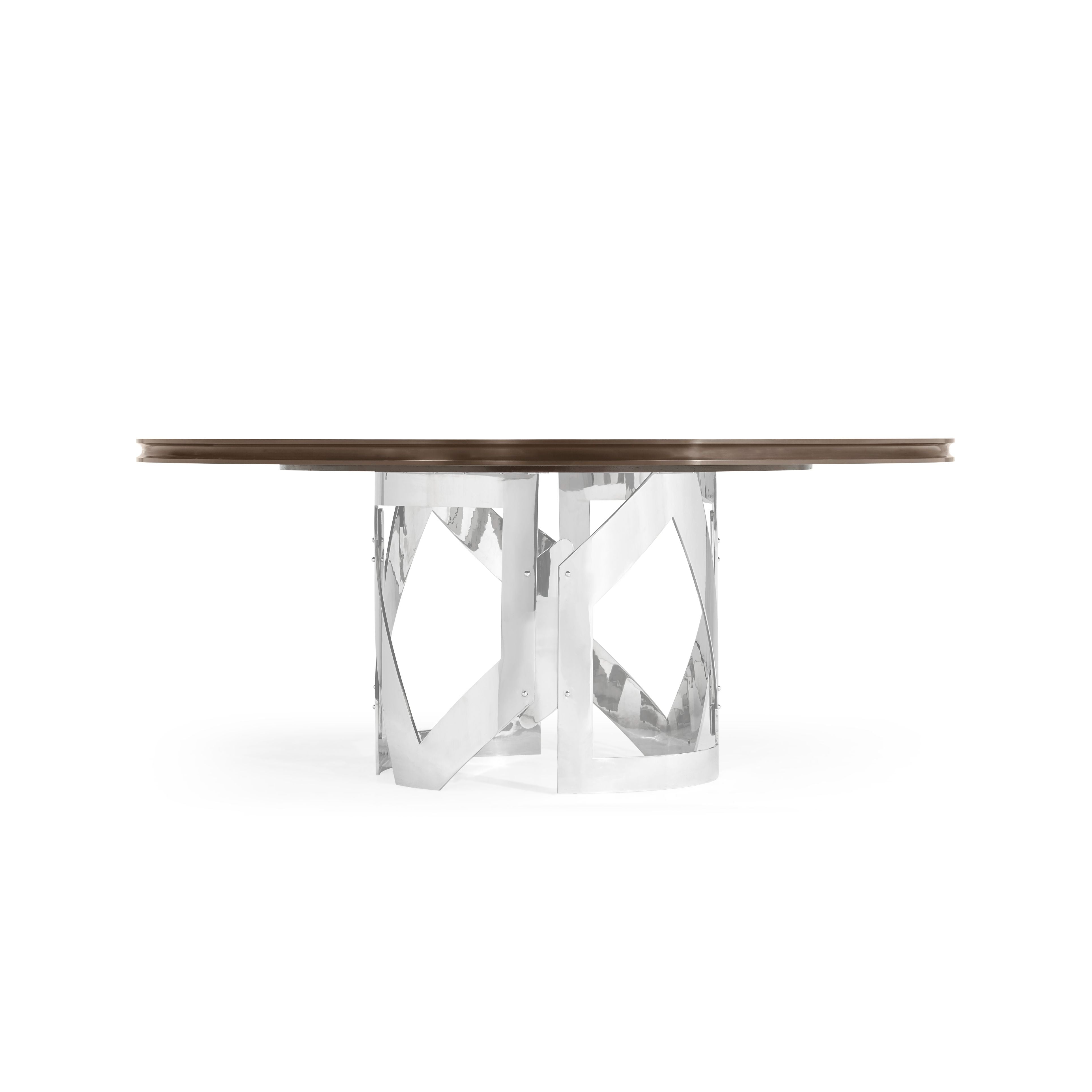 Jonathan Charles Round Dining Table in Grey Eucalyptus - Large