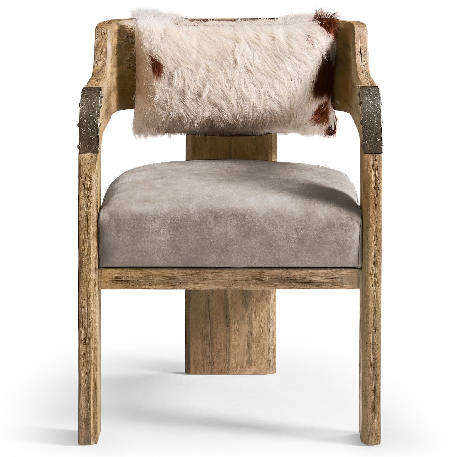 Jonathan Charles Stone Ridge Leather & Hide Arm Chair Light