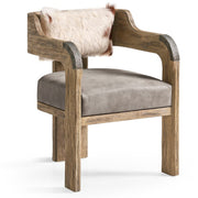 Jonathan Charles Stone Ridge Leather & Hide Arm Chair Light