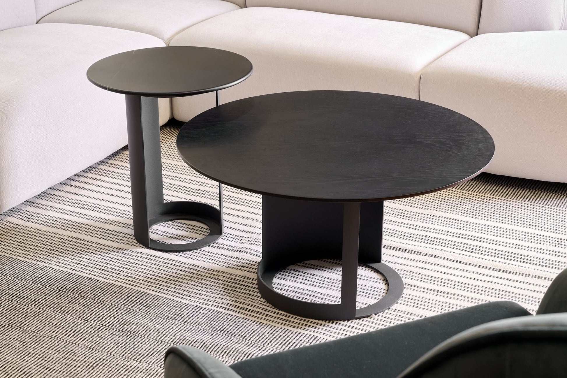 Tommy Franks Alban Side Table in Matte Black   Nicholas John Interiors