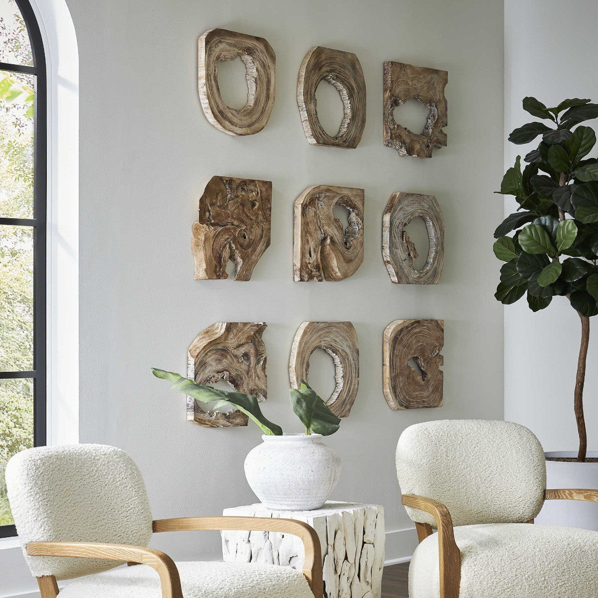 Uttermost Bahati Wood Set of 9 Wall Art