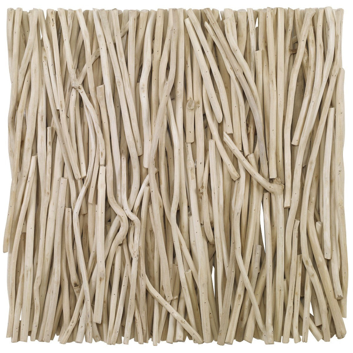 Gathered Teak Square Bleached Wood Wall Decor