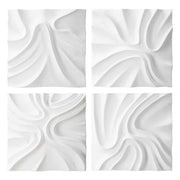 Snowdrift Scultped White Wall Décor, Set of 4