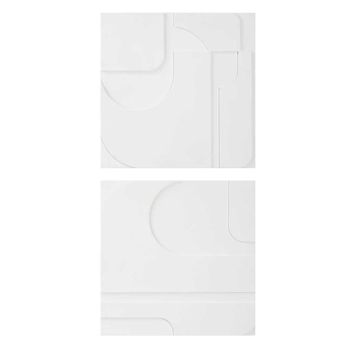 Contours White Wall Décor, Set of 2
