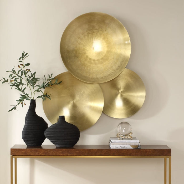 Uttermost Cymbalic Round Brass Wall Art Set of 3
