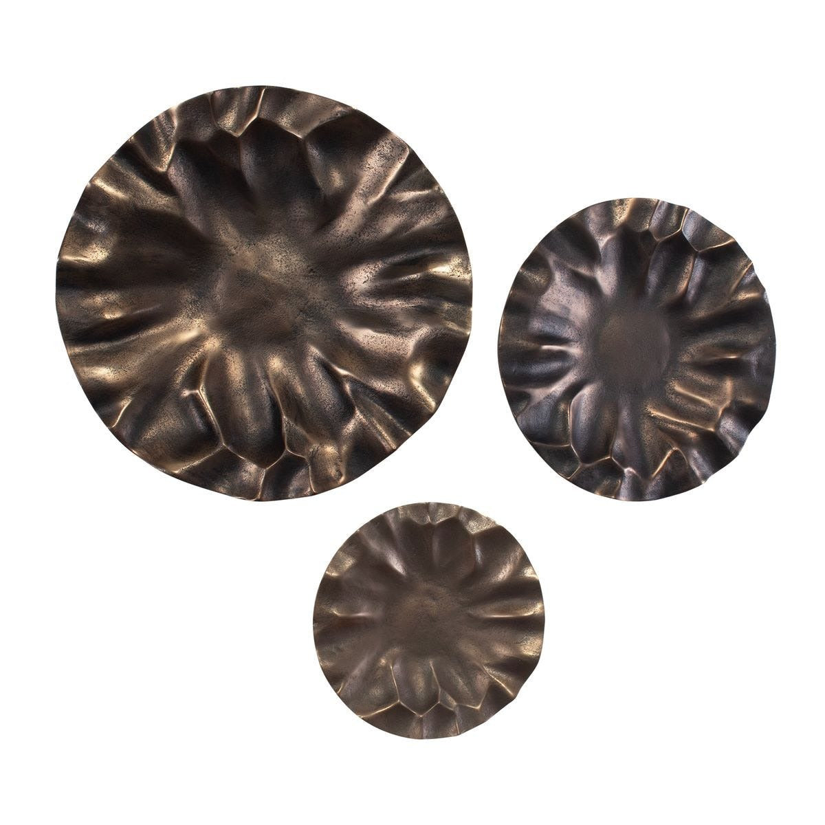 Uttermost Peonia Outdoor Bronze Wall Art Set of 3