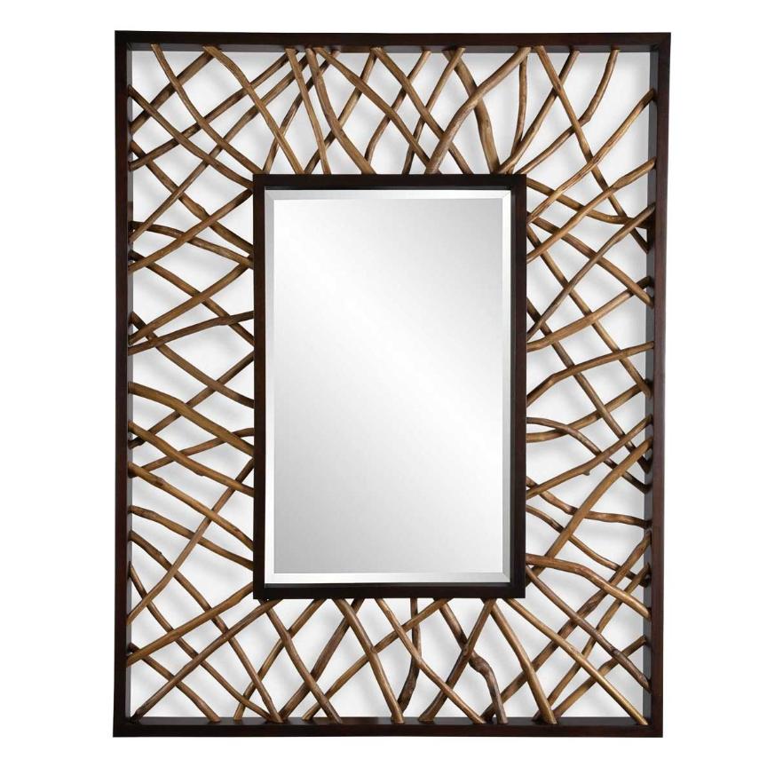 Teak Maze Rectangle Mirror