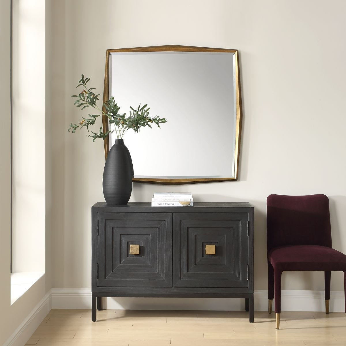 Uttermost On Point Square Mirror in Gold