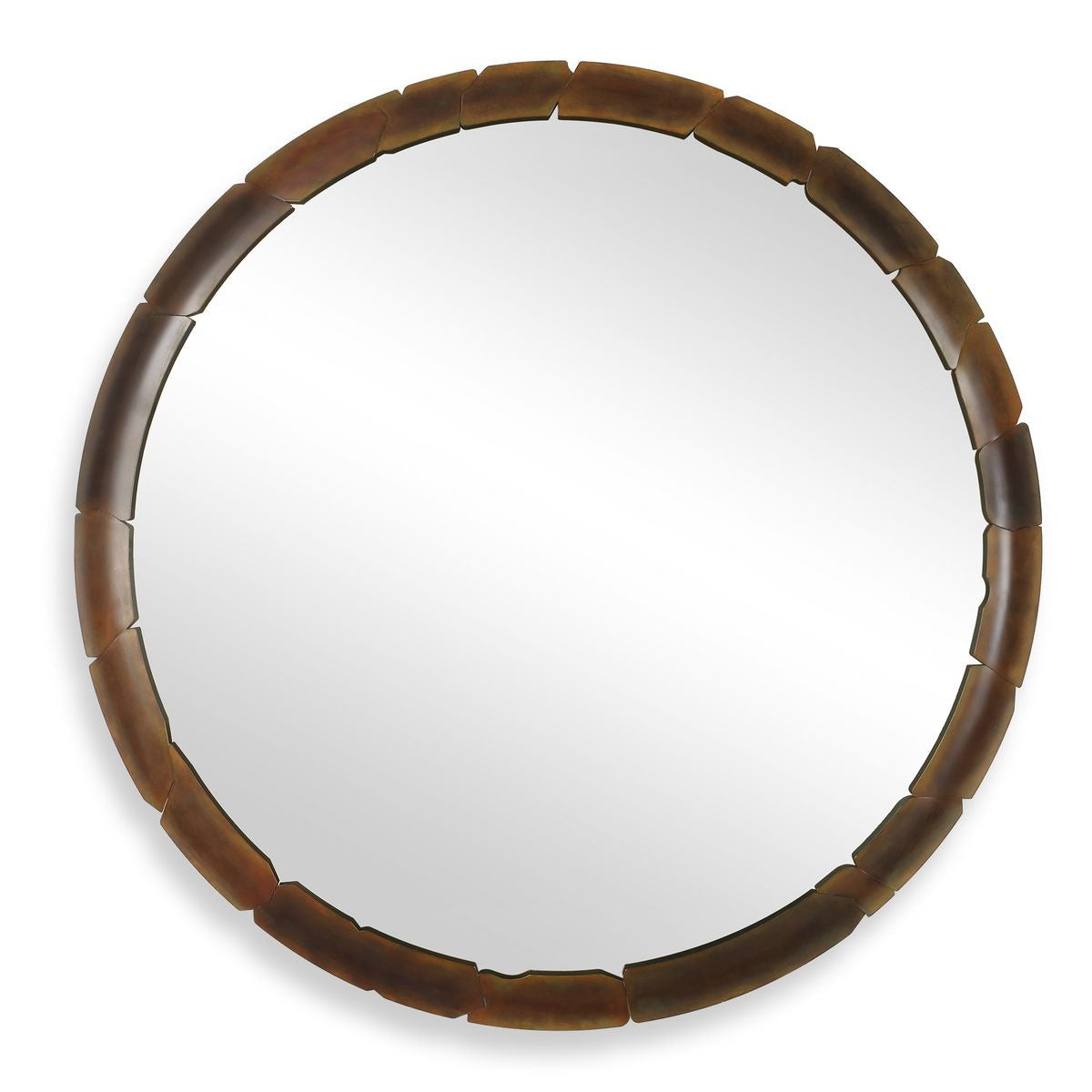 Auger Amber Glass Round Mirror