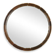 Auger Amber Glass Round Mirror