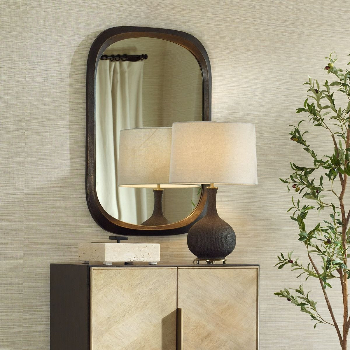 Uttermost Malone Rectangular Mirror in Bronze