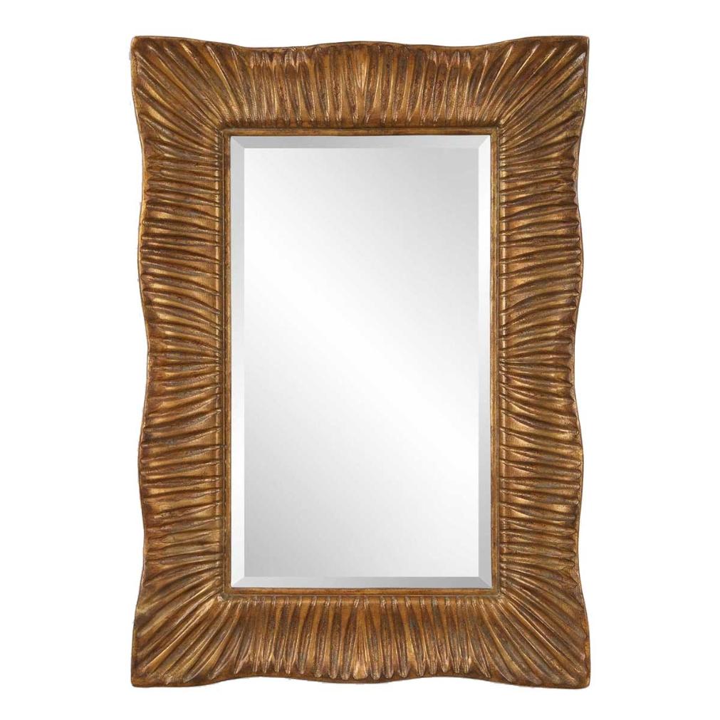 Emerson Scalloped Antique Gold Mirror