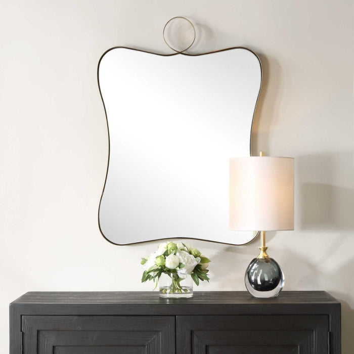 Uttermost Talia Curved Rectangular Mirror in Brass