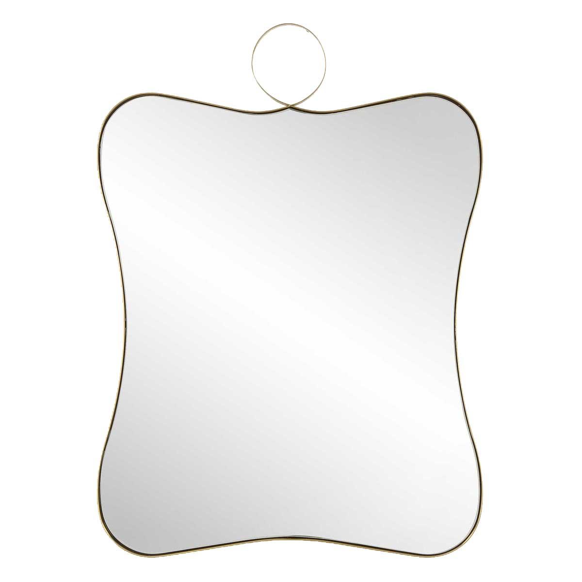 Talia Curved Rectangular Mirror in Brass
