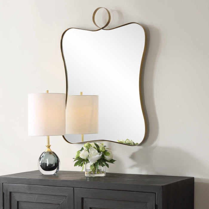 Uttermost Talia Curved Rectangular Mirror in Brass