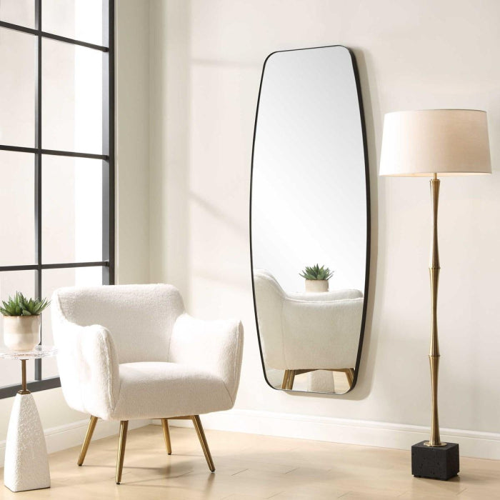 Uttermost Caspian Curved Full Length Mirror in Black