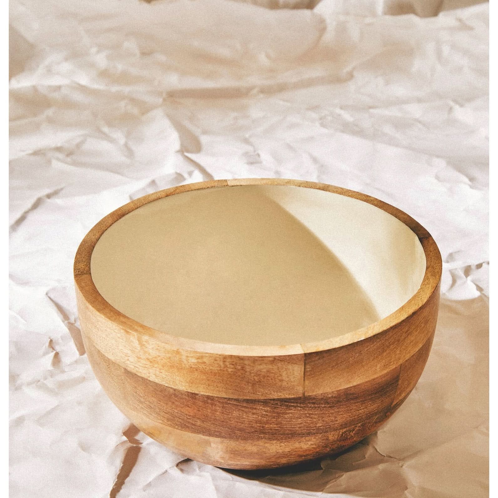 Kara Mango Wood Round Serving Bowl   Nicholas John Interiors