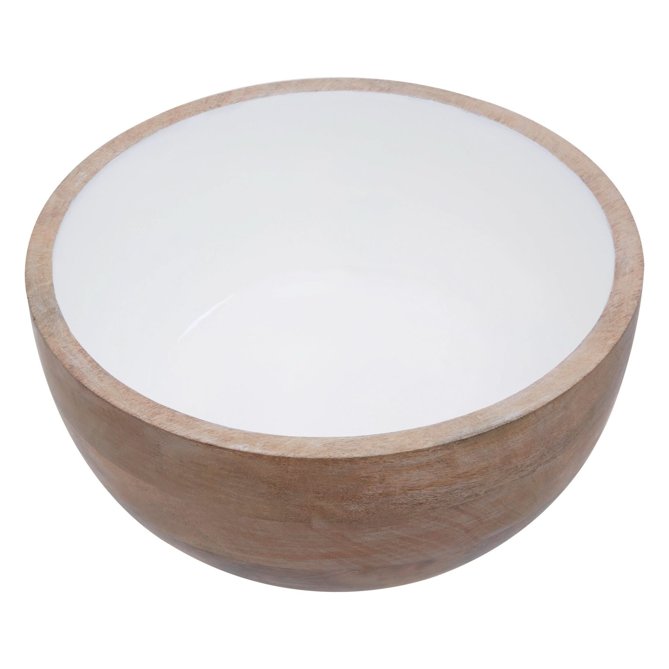 Kara Mango Wood Round Serving Bowl   Nicholas John Interiors