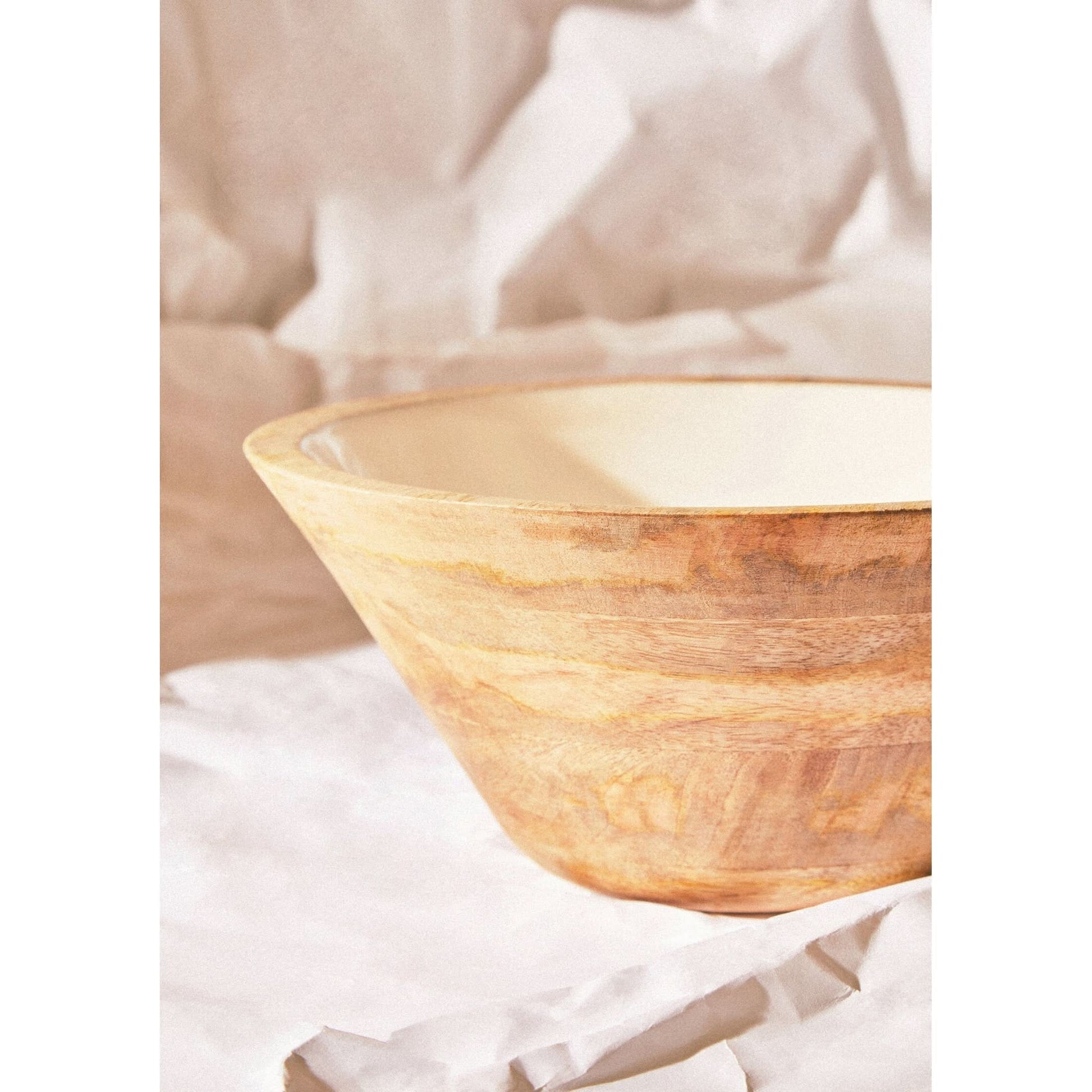 Kara Mango Wood Medium Tapered Bowl   Nicholas John Interiors