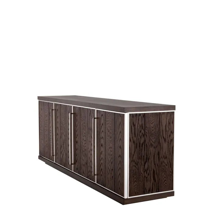 Eichholtz Renzo 4 Door Dresser in Mocha Crown Oak Veneer - CLEARANCE - BRAND NEW BOXED