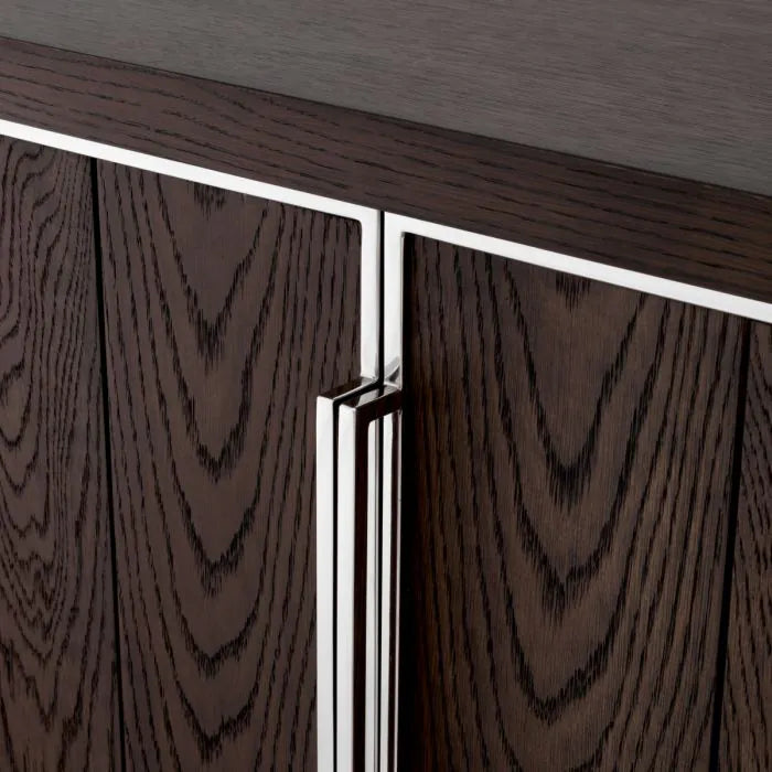 Eichholtz Renzo 4 Door Dresser in Mocha Crown Oak Veneer - CLEARANCE - BRAND NEW BOXED
