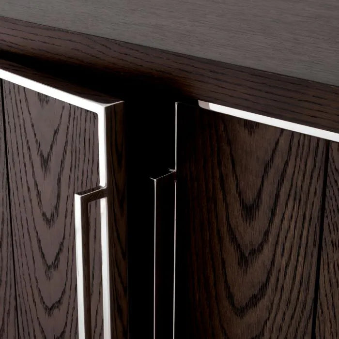 Eichholtz Renzo 4 Door Dresser in Mocha Crown Oak Veneer - CLEARANCE - BRAND NEW BOXED