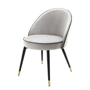 Eichholtz Cooper Set of 2 Dining Chairs in Roche Light Grey Velvet - CLEARANCE - BRAND NEW BOXED