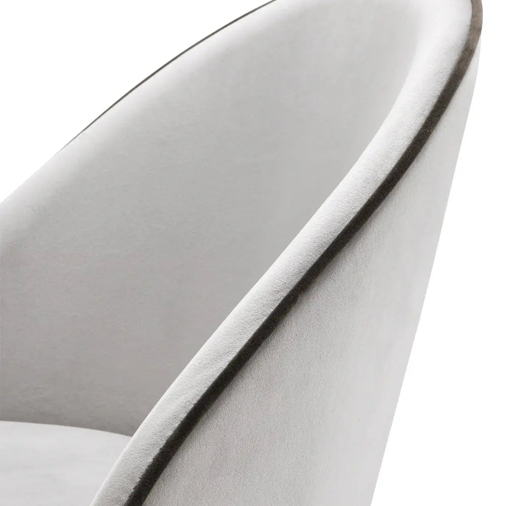 Eichholtz Cooper Set of 2 Dining Chairs in Roche Light Grey Velvet - CLEARANCE - BRAND NEW BOXED