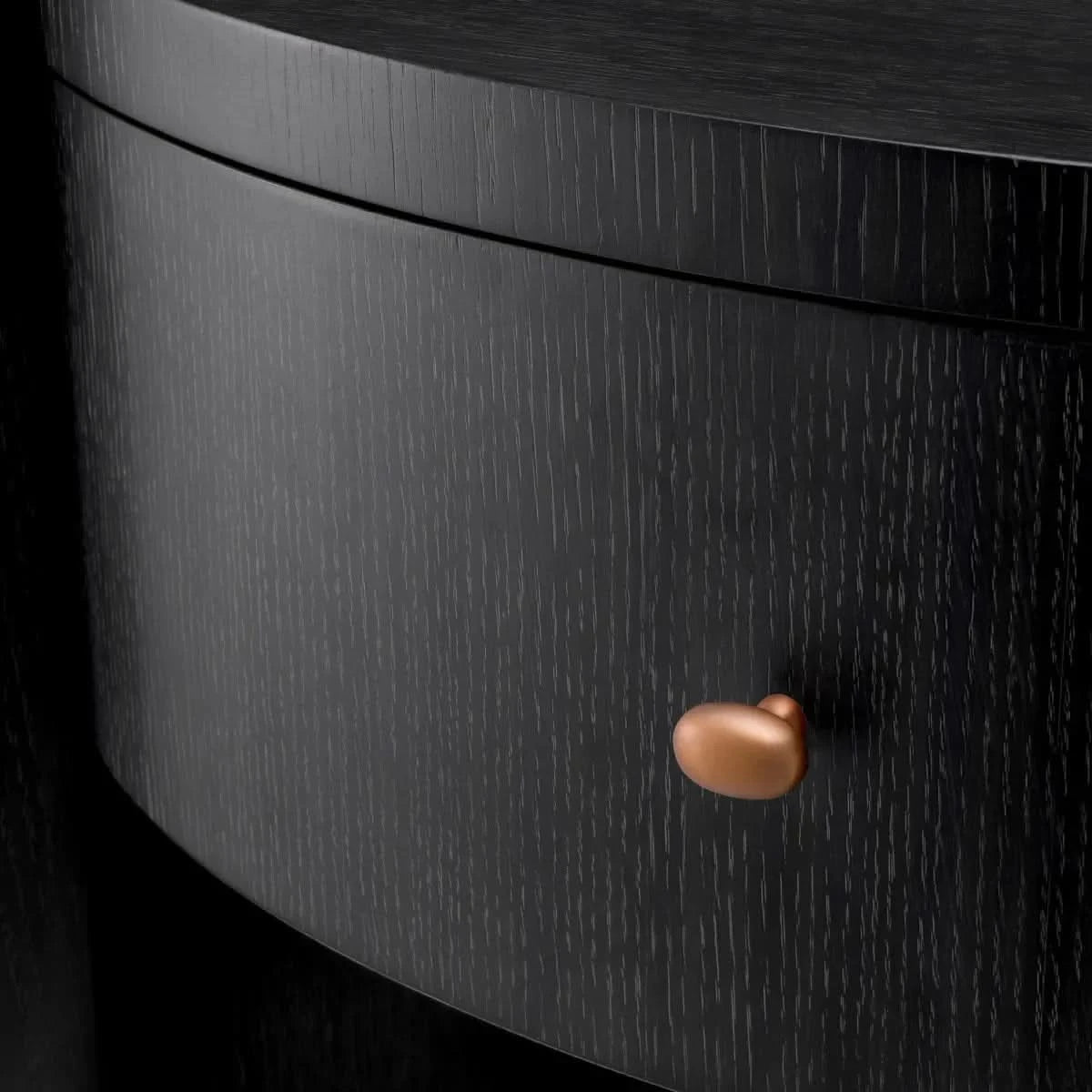 Eichholtz Rosemberg Bedside Table in Charcoal Grey Oak Veneer - CLEARANCE - BRAND NEW BOXED   Nicholas John Interiors