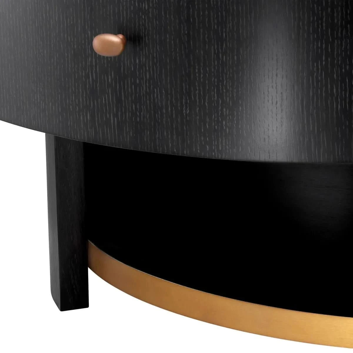 Eichholtz Rosemberg Bedside Table in Charcoal Grey Oak Veneer - CLEARANCE - BRAND NEW BOXED   Nicholas John Interiors