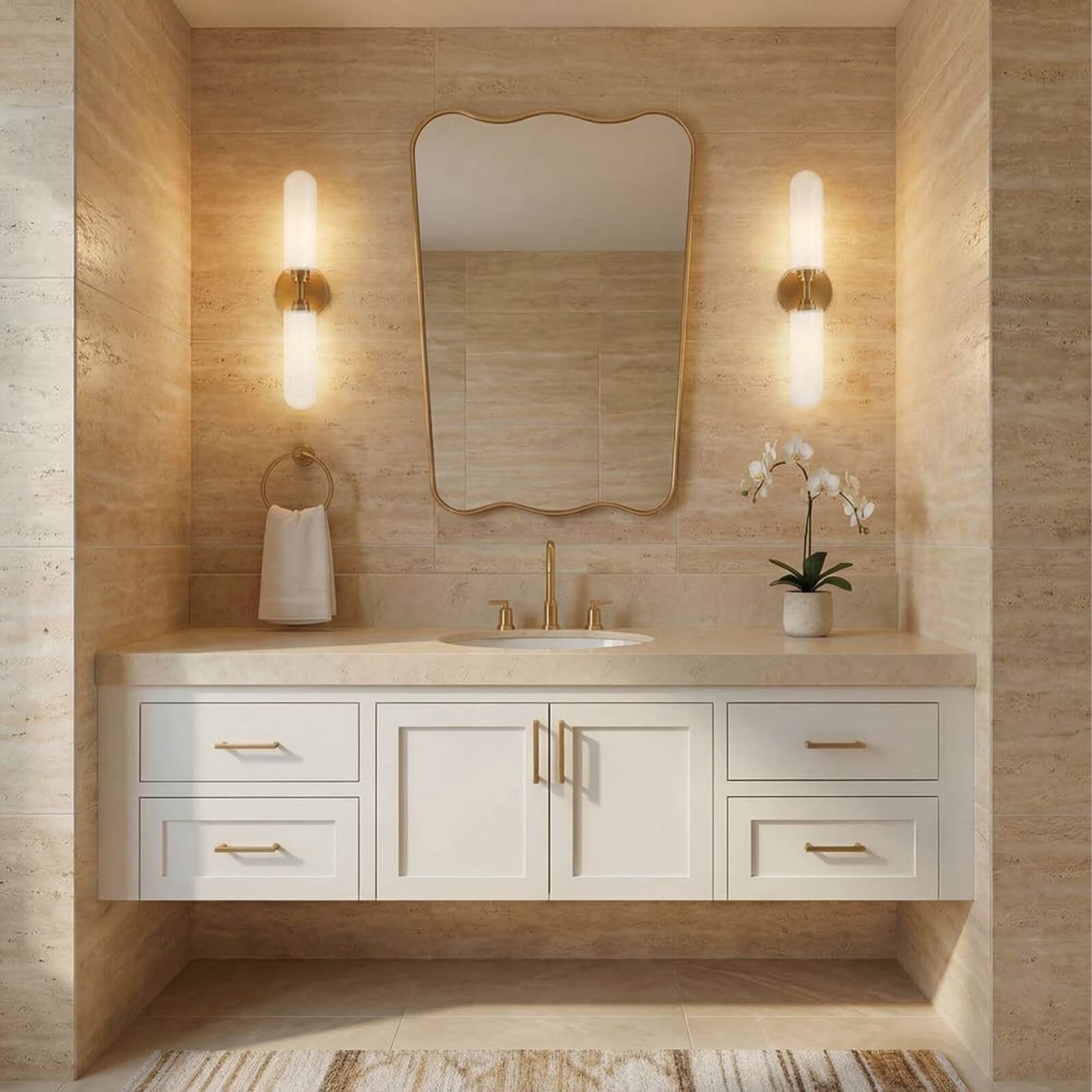 Keiichi Olivia Scalloped Mirror in Gold