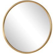 Keiichi Textured Round Mirror in Gold