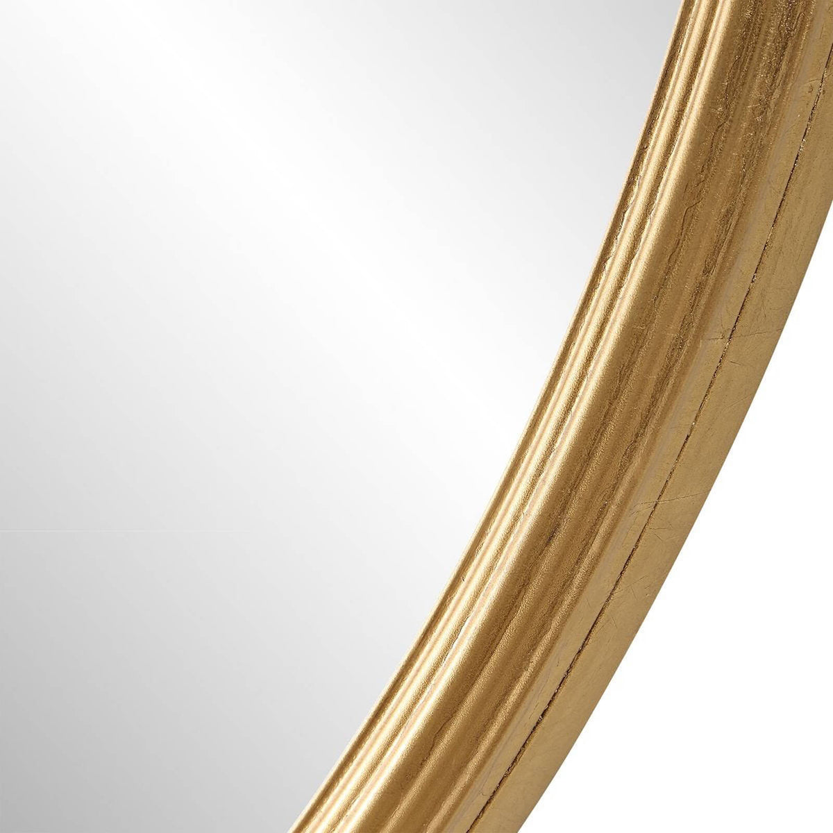 Keiichi Textured Round Mirror in Gold