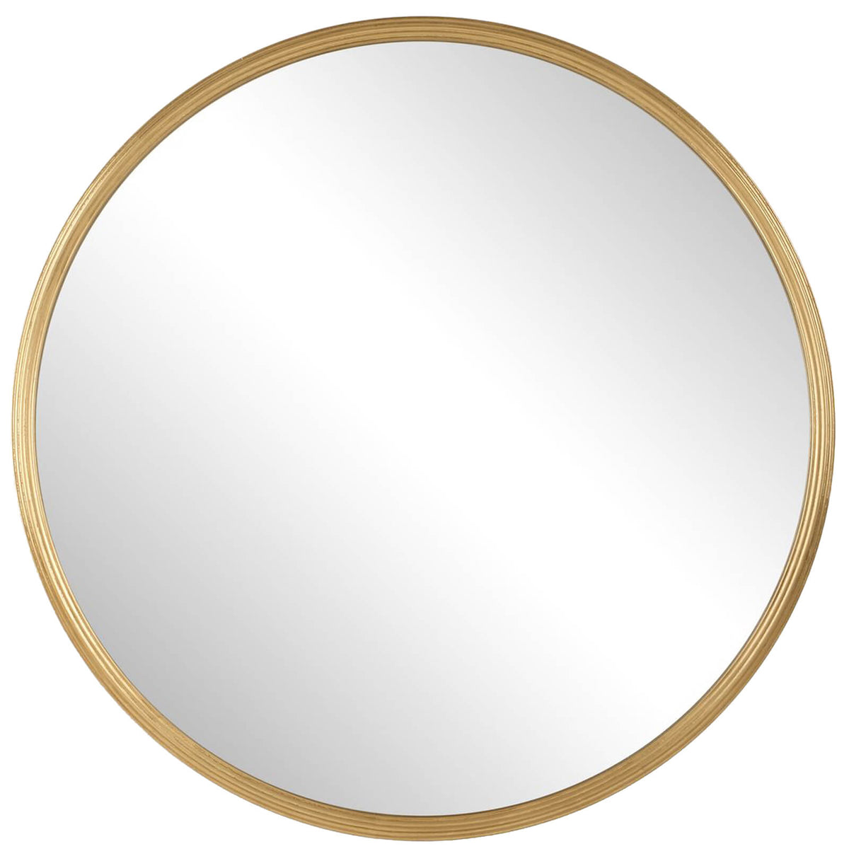 Keiichi Textured Round Mirror in Gold