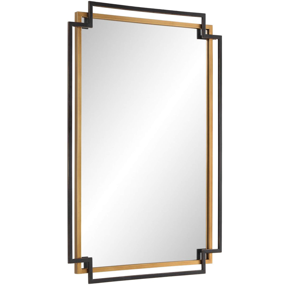 Keiichi Deco Mirror in Bronze and Gold