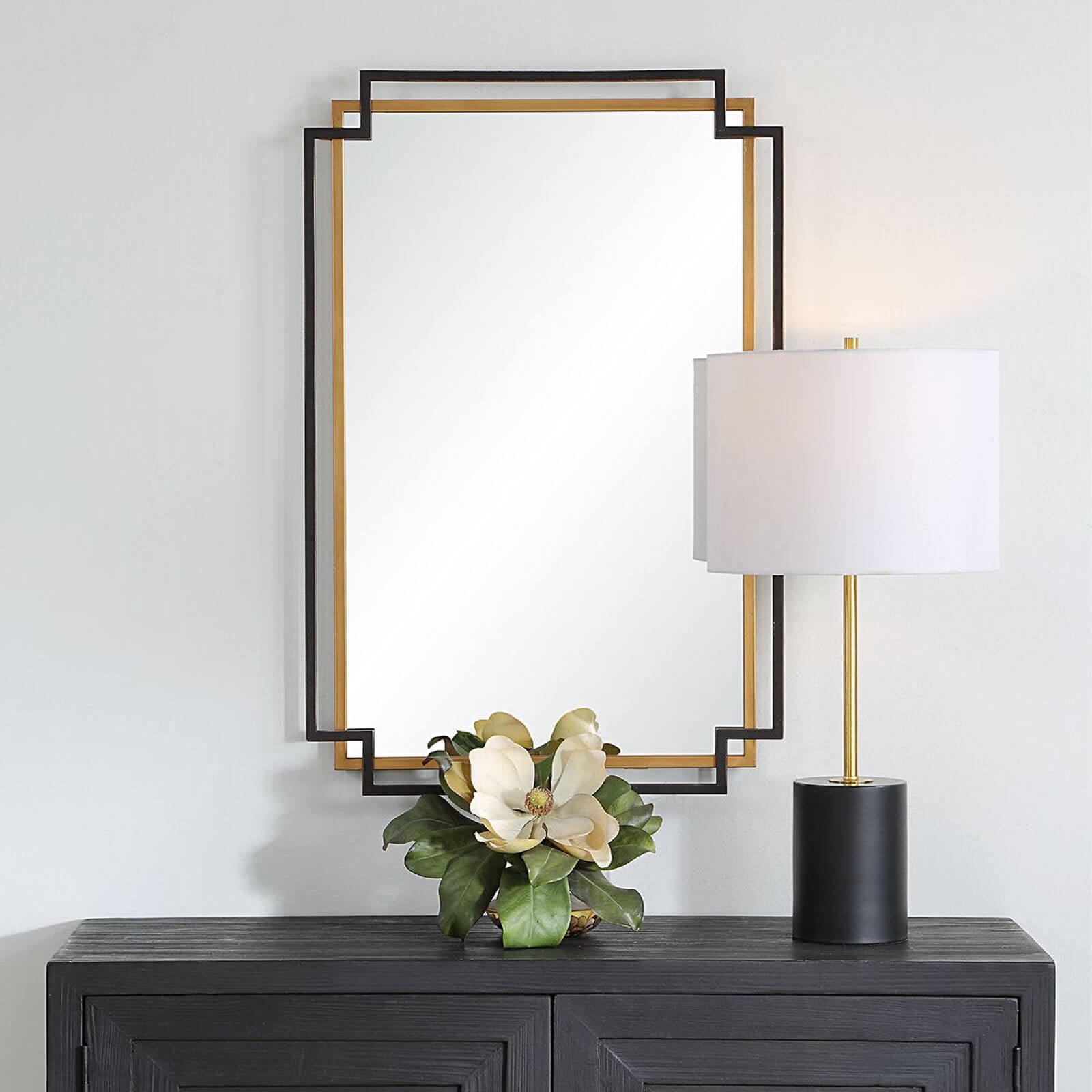 Keiichi Deco Mirror in Bronze and Gold