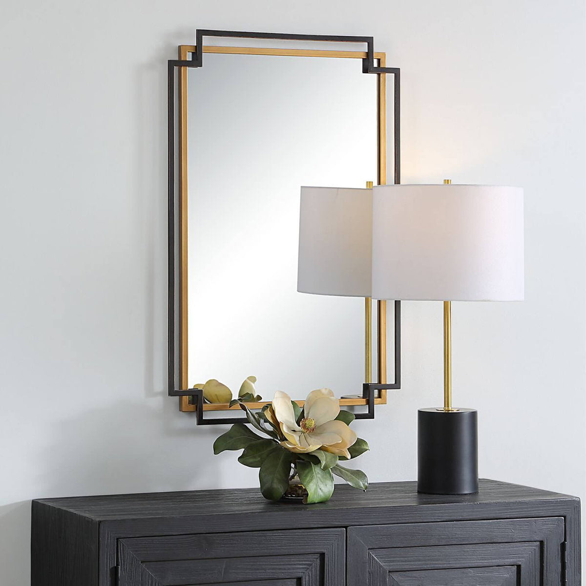 Keiichi Deco Mirror in Bronze and Gold