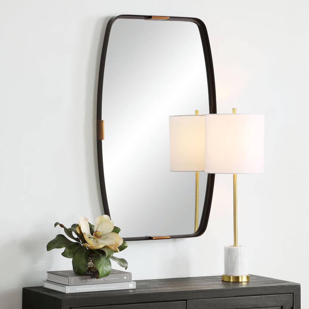 Keiichi Draken Mirror in Dark Bronze and Gold
