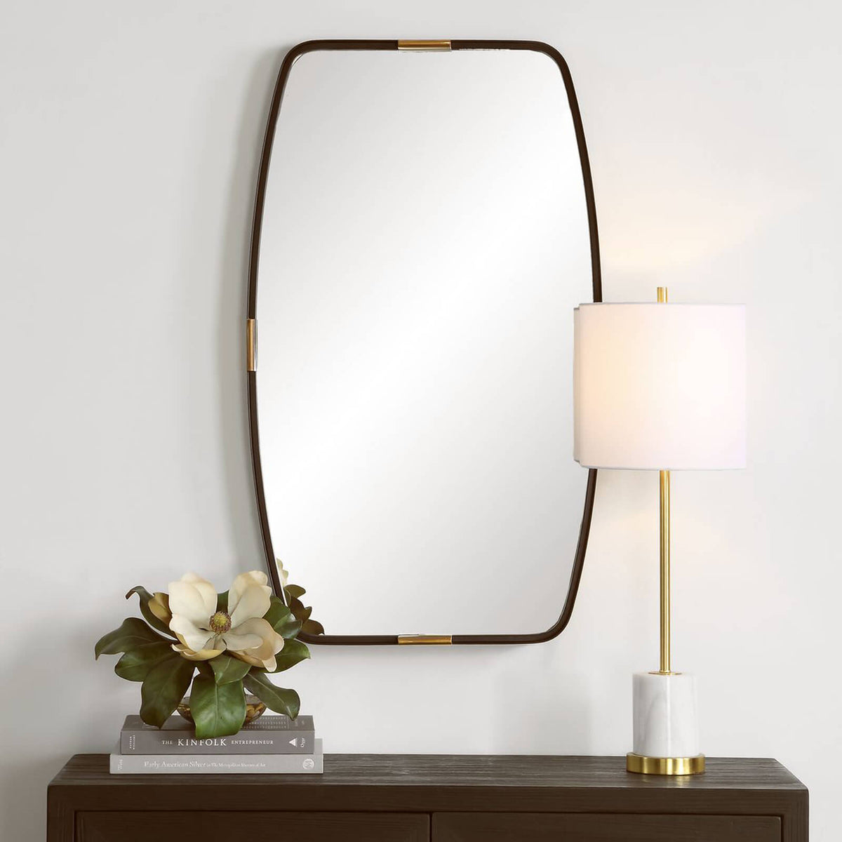 Keiichi Draken Mirror in Dark Bronze and Gold