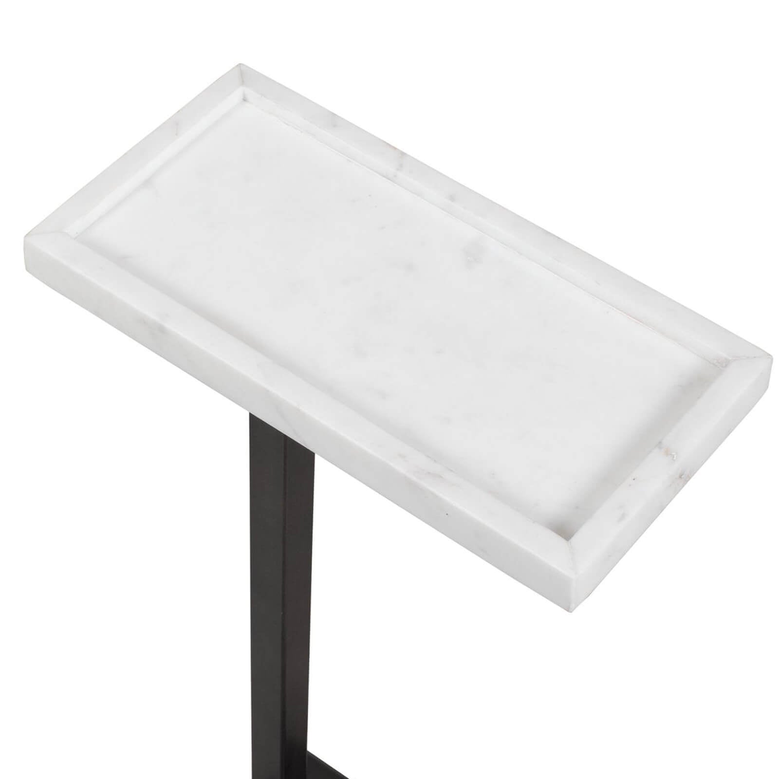 Keiichi Morgan Side Table in White Marble