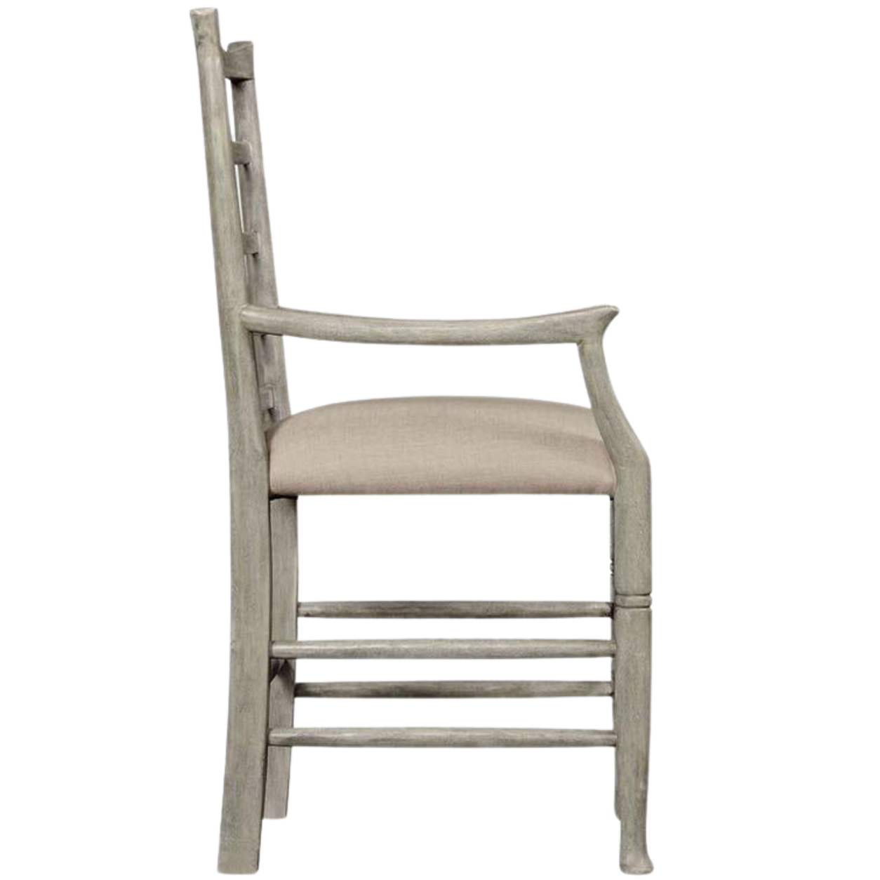 Jonathan Charles Dining Chair with Arms Rustic Ladder Back in Mazo - Rustic Grey