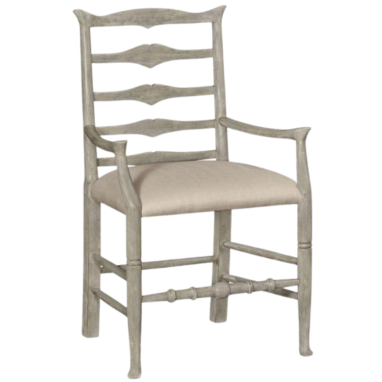 Jonathan Charles Dining Chair with Arms Rustic Ladder Back in Mazo - Rustic Grey