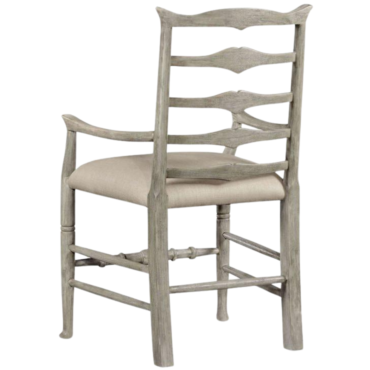 Jonathan Charles Dining Chair with Arms Rustic Ladder Back in Mazo - Rustic Grey