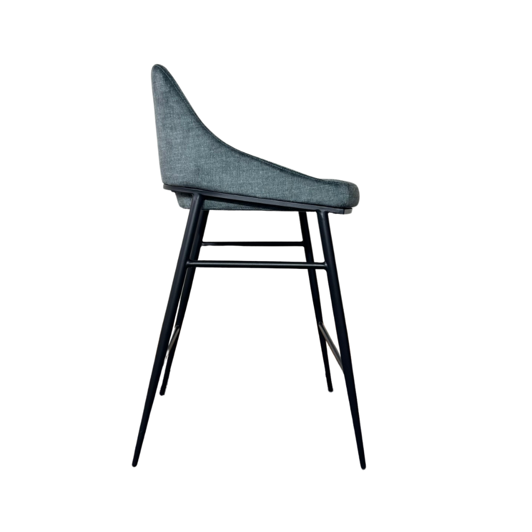 Tommy Franks Vai Barstool - Bella Velour Pacific   Nicholas John Interiors