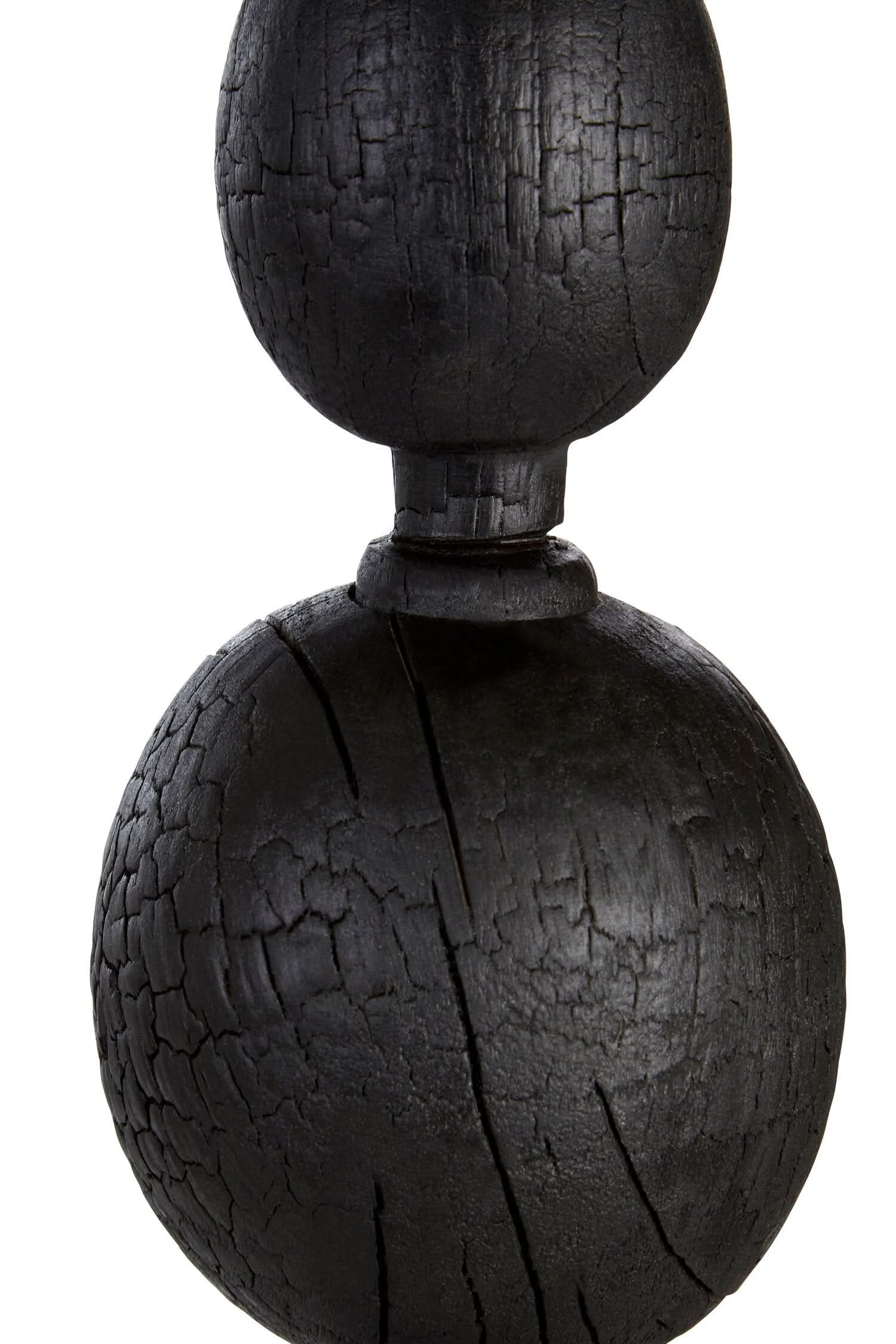 Fidel Black Rustic Mango Wood Finial Sculpture   Nicholas John Interiors