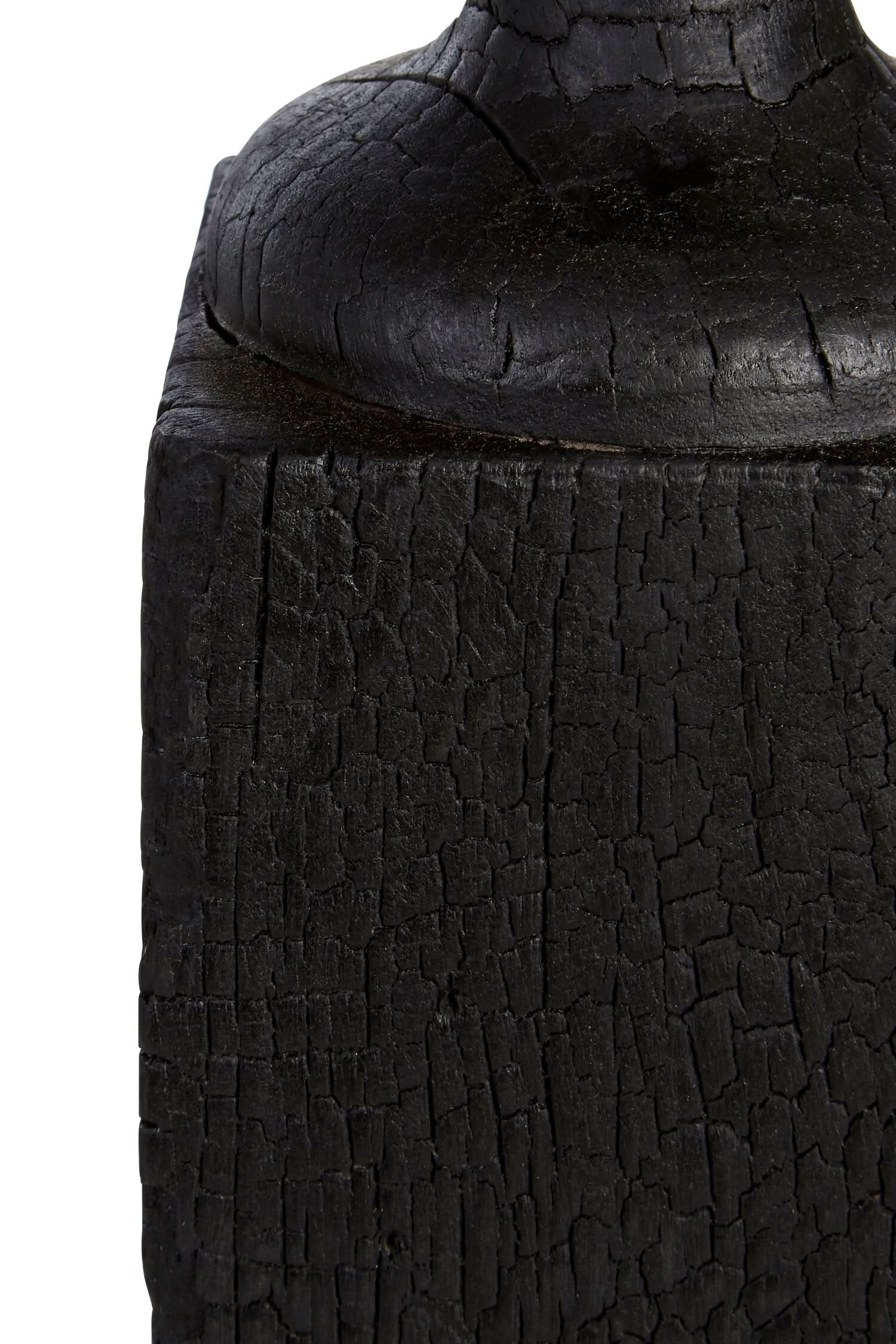 Fidel Black Rustic Mango Wood Finial Sculpture   Nicholas John Interiors