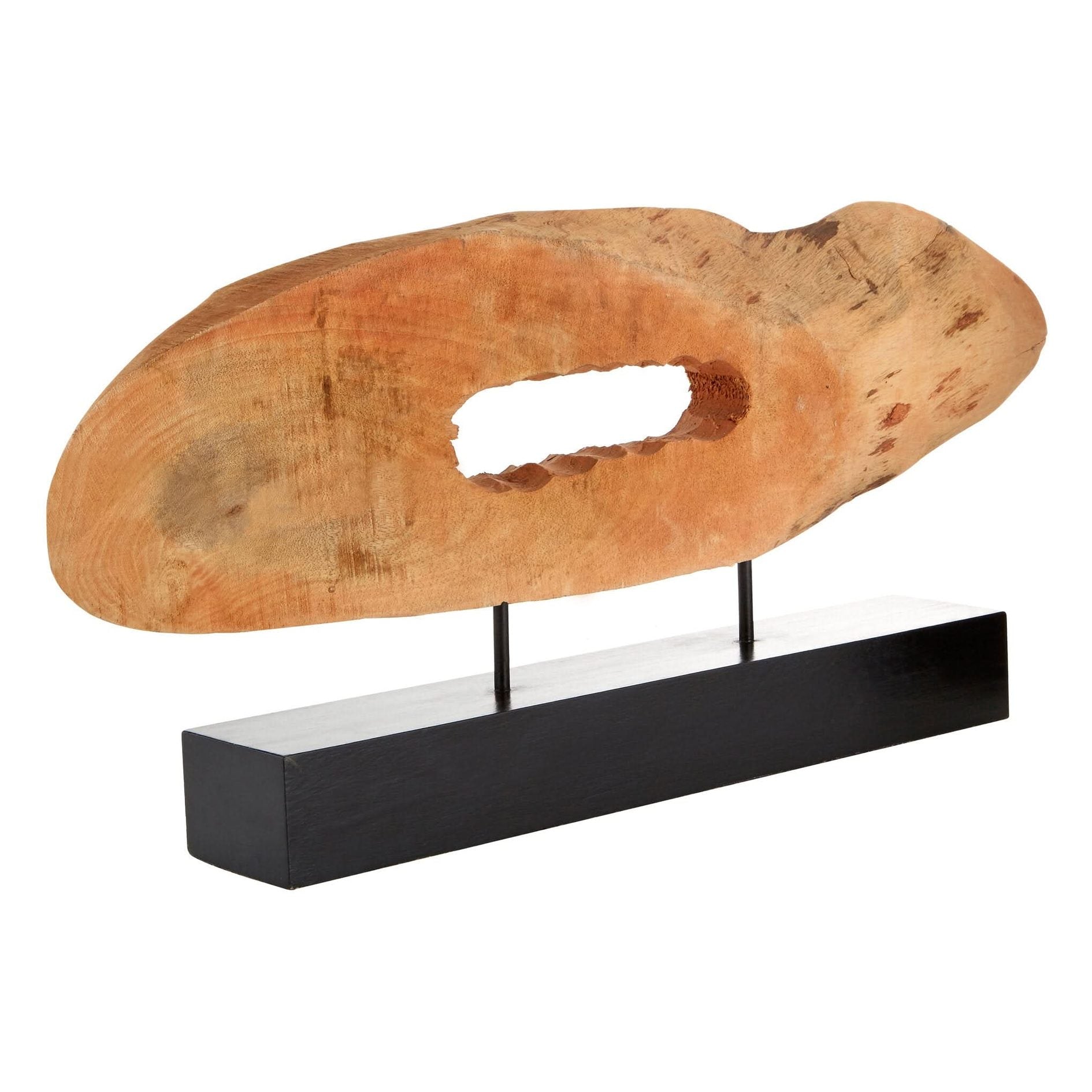 Fidel Natural Mango Wood Slice Sculpture   Nicholas John Interiors