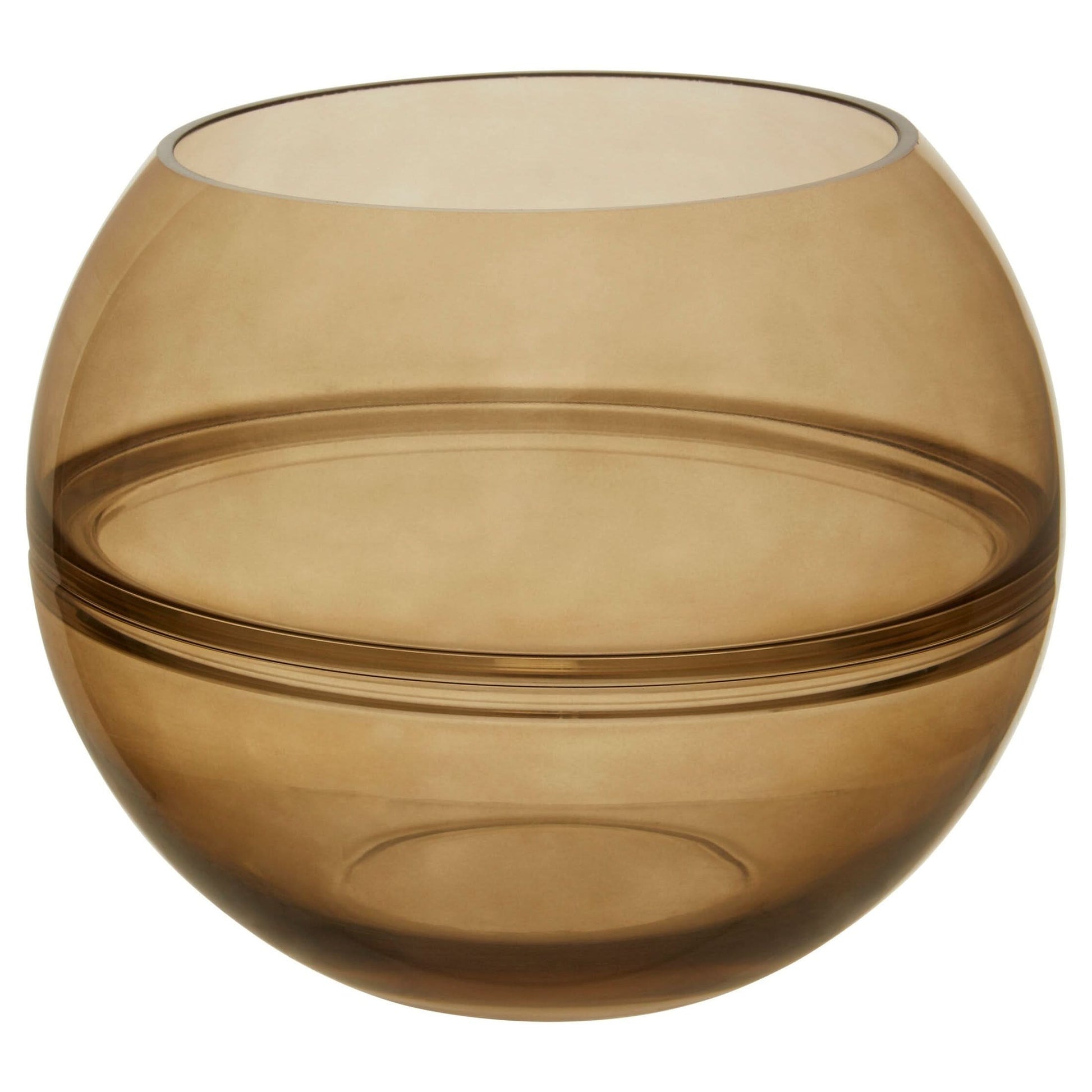 Optik Smoked Glass Round Vase   Nicholas John Interiors