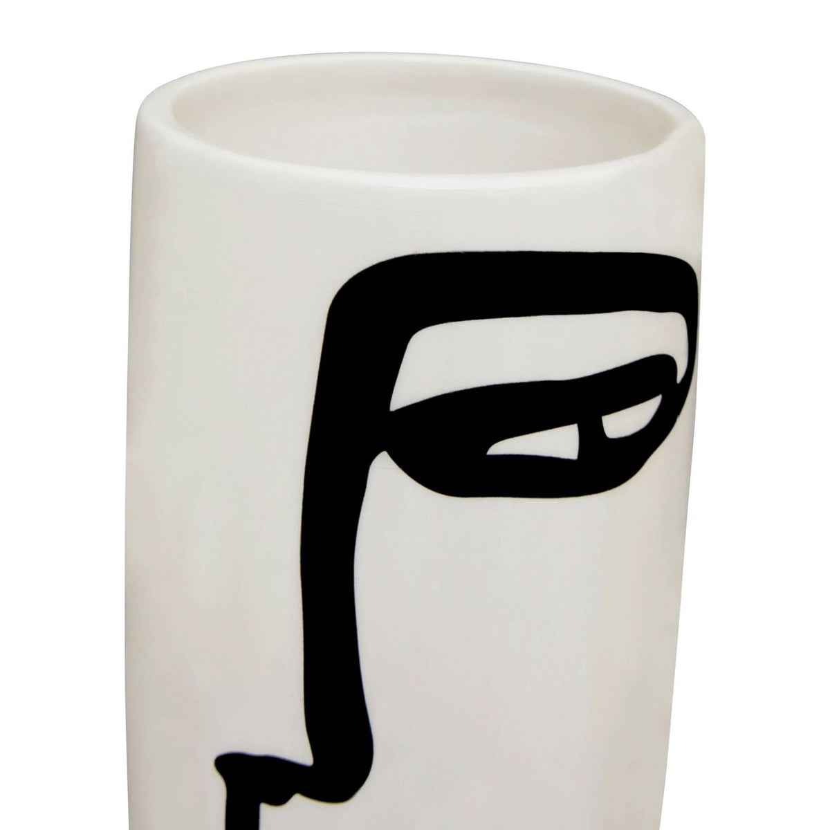 Viso Small Black And White Face Vase   Nicholas John Interiors