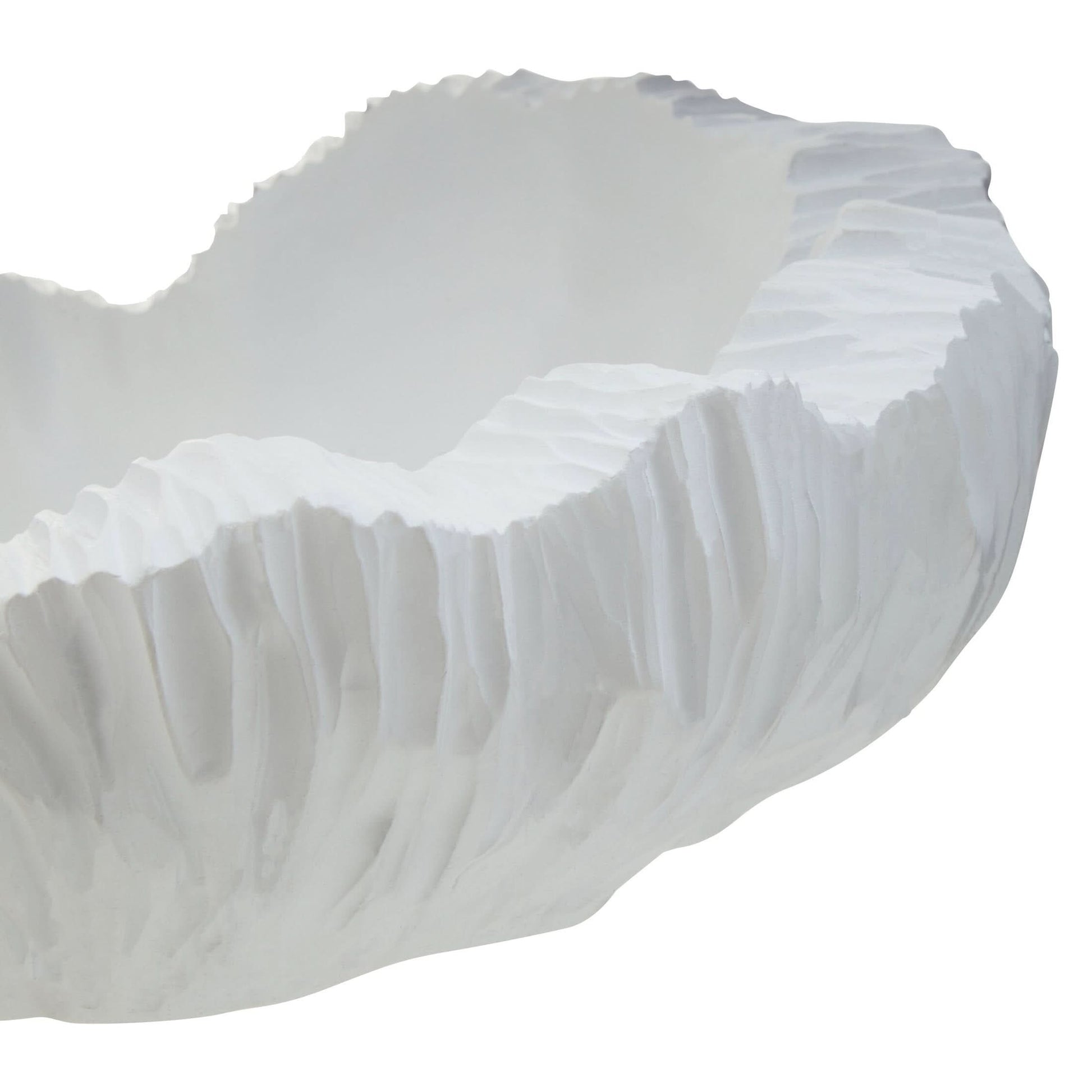Broc Curved Textured White Bowl   Nicholas John Interiors